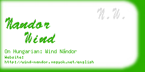 nandor wind business card